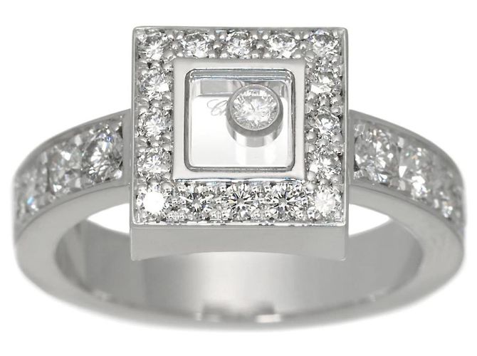 Anel Chopard Happy Diamonds 1 em ouro branco - vista 3