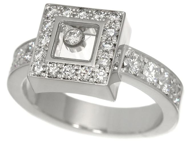 Anel Chopard Happy Diamonds 1 em ouro branco - vista 5