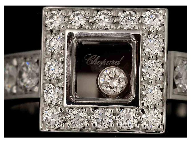 Anel Chopard Happy Diamonds 1 em ouro branco - vista 6
