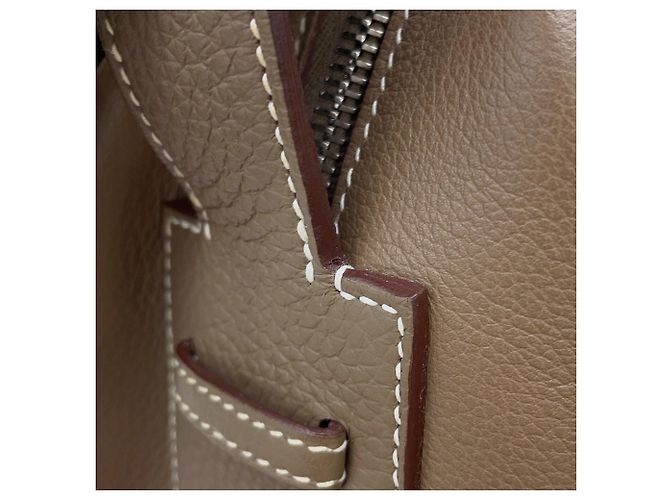 Hermès Borsa a tracolla Hermes Petit Courier Etoupe Evercolor - vista 13