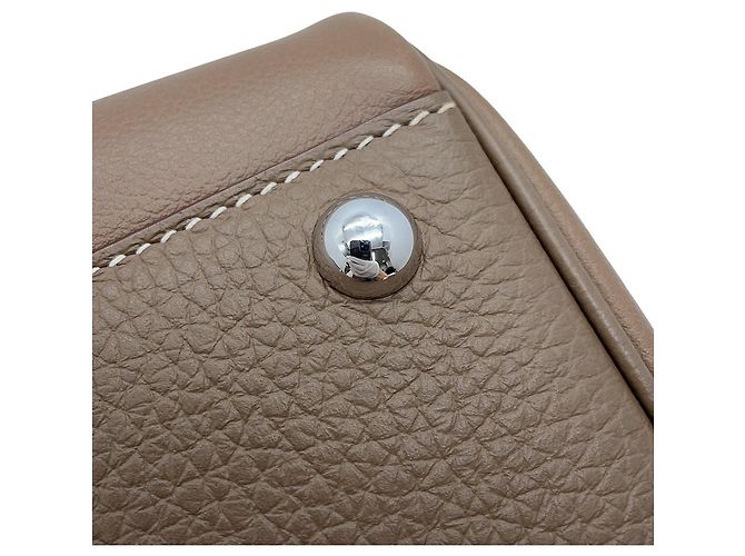 Hermès Borsa a tracolla Hermes Petit Courier Etoupe Evercolor - vista 15