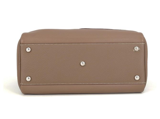 Hermès Borsa a tracolla Hermes Petit Courier Etoupe Evercolor - vista 3