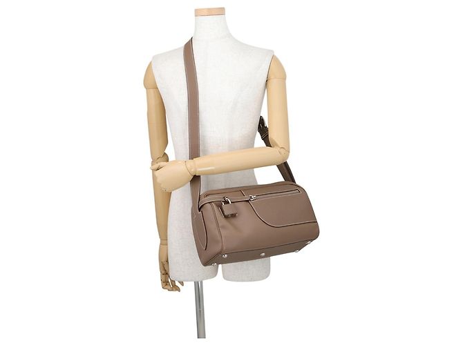 Hermès Borsa a tracolla Hermes Petit Courier Etoupe Evercolor - vista 4