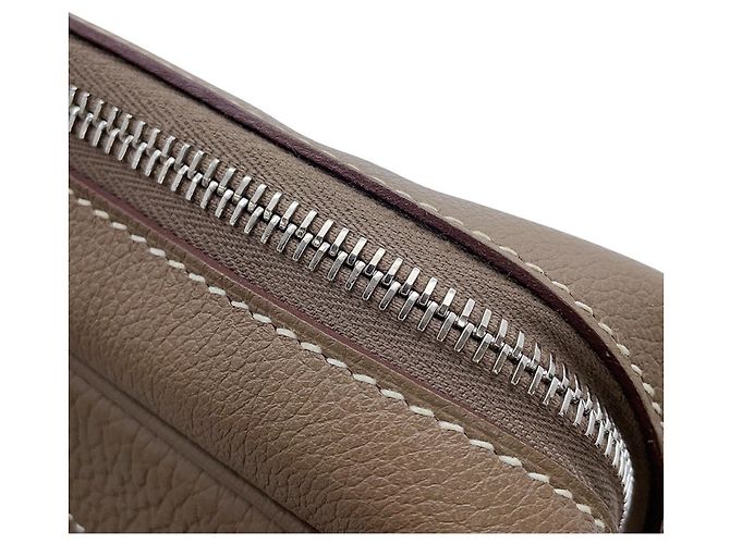 Hermès Borsa a tracolla Hermes Petit Courier Etoupe Evercolor - vista 7