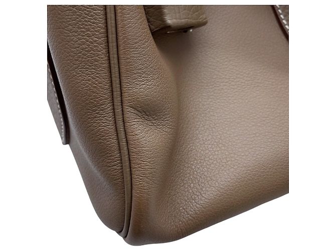 Hermès Borsa a tracolla Hermes Petit Courier Etoupe Evercolor - vista 8
