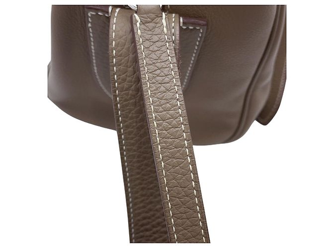 Hermès Borsa a tracolla Hermes Petit Courier Etoupe Evercolor - vista 9