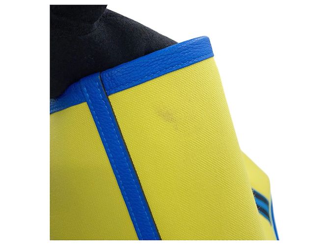 Bolsa tote Hermès Kara em couro azul e verde - vista 6
