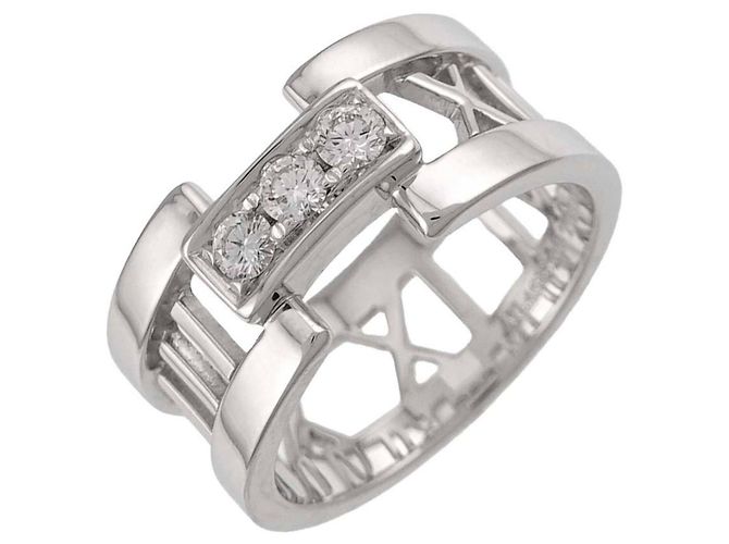 Autre Marque Tiffany & Co. Atlas Diamantring in 18K Weißgold - Ansicht 2