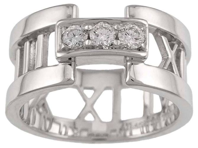 Autre Marque Tiffany & Co. Atlas Diamantring in 18K Weißgold - Ansicht 3