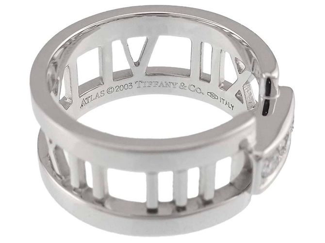 Autre Marque Tiffany & Co. Atlas Diamantring in 18K Weißgold - Ansicht 4