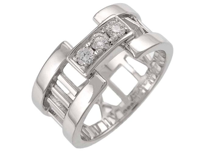Autre Marque Tiffany & Co. Atlas Diamantring in 18K Weißgold - Ansicht 5