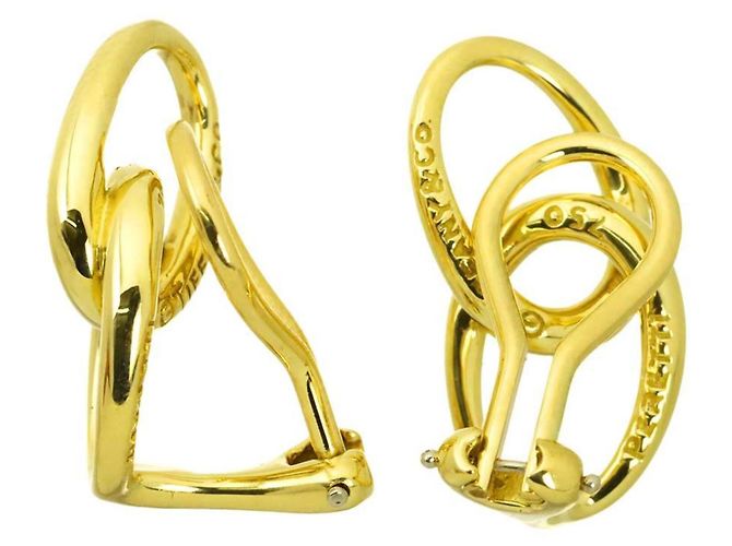 Autre Marque Tiffany & Co. Double Loop Ohrringe in 18K Gelbgold - Ansicht 4