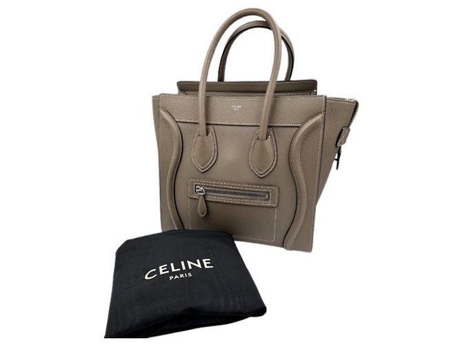 Céline Sac à main CELINE Micro Luggage Suri en Beige - vue 7
