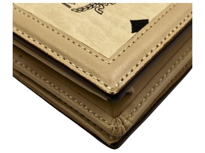 Cartera MCM Tracy Visetos Plegable Beige - vista 5