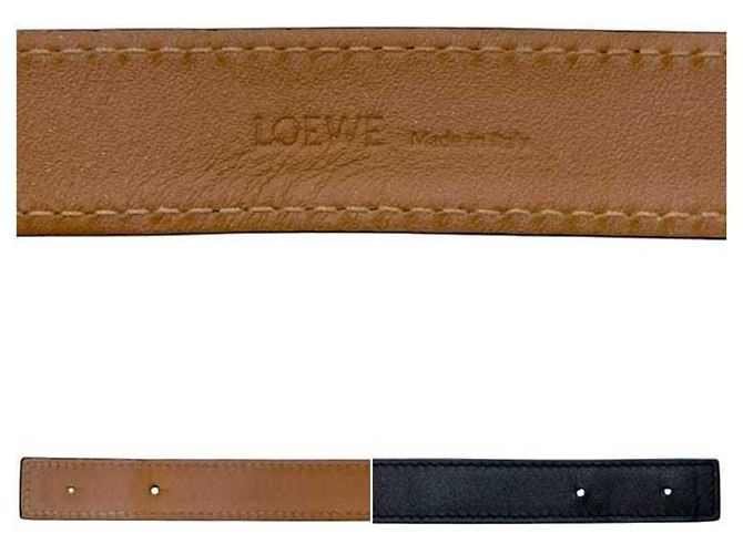 Bracciale Loewe in pelle nero e argento - vista 4