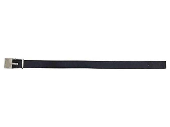 Bracciale Loewe in pelle nero e argento - vista 6