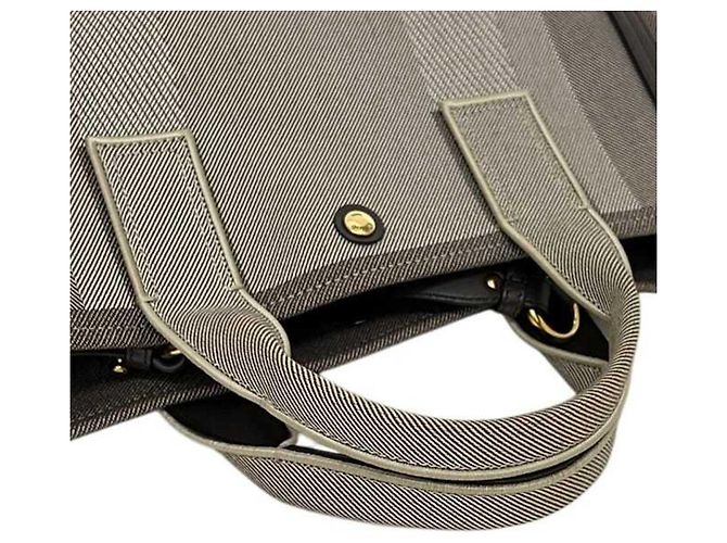 Chloé 2-Way Tote Bag Braun Leder und Canvas - Ansicht 8