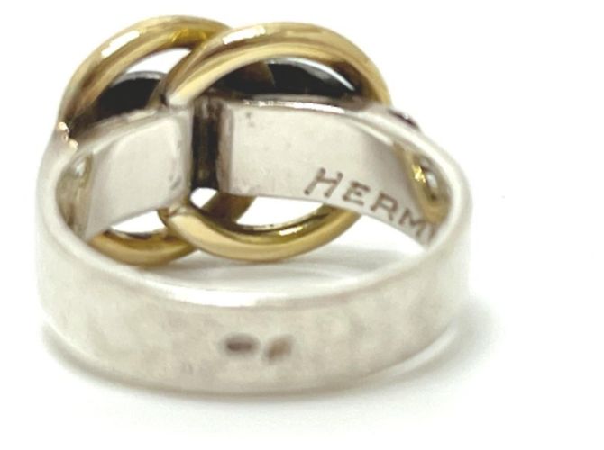 Ring Hermès Anillo Hermes SV925 x 18K Deux Axaneau - vista 3