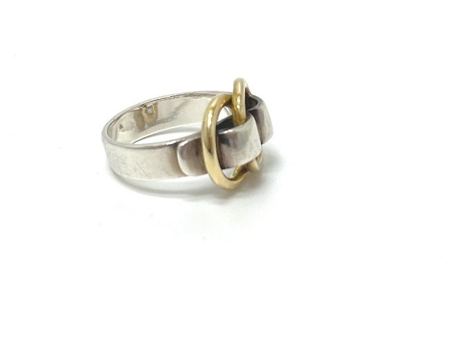 Ring Hermès Anillo Hermes SV925 x 18K Deux Axaneau - vista 8