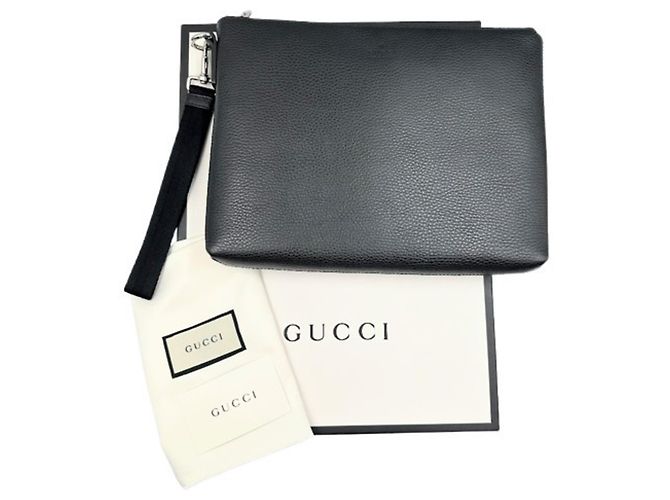 Borsa a pochette Gucci in pelle nera - vista 2