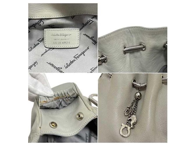 Borsa Tote Salvatore Ferragamo in pelle grigia - vista 3