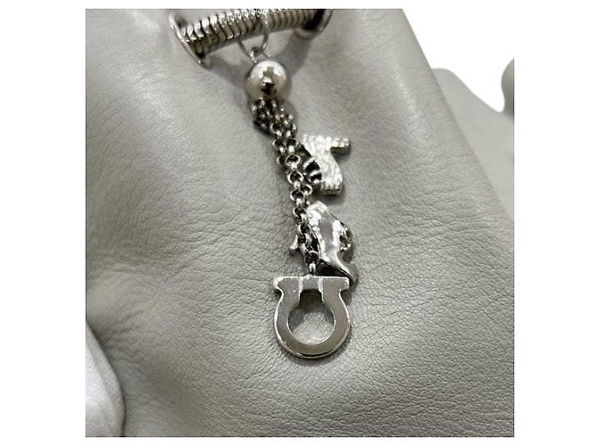 Borsa Tote Salvatore Ferragamo in pelle grigia - vista 9