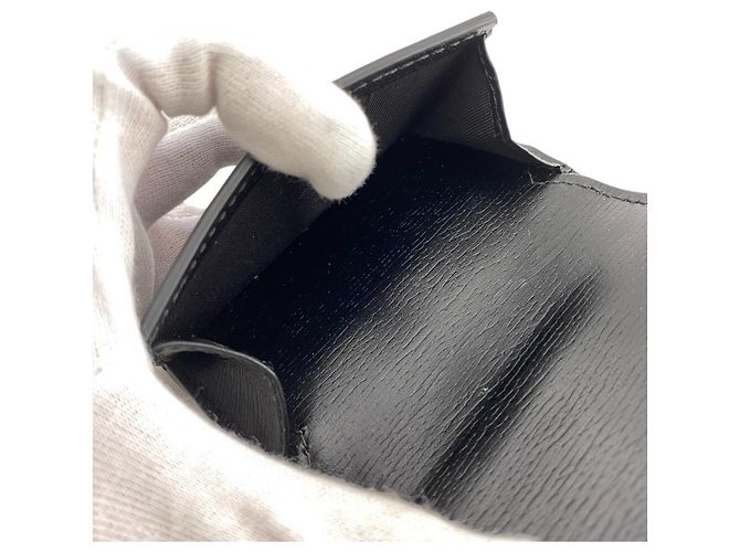 Portafoglio tri-fold Gucci in pelle nera - vista 6