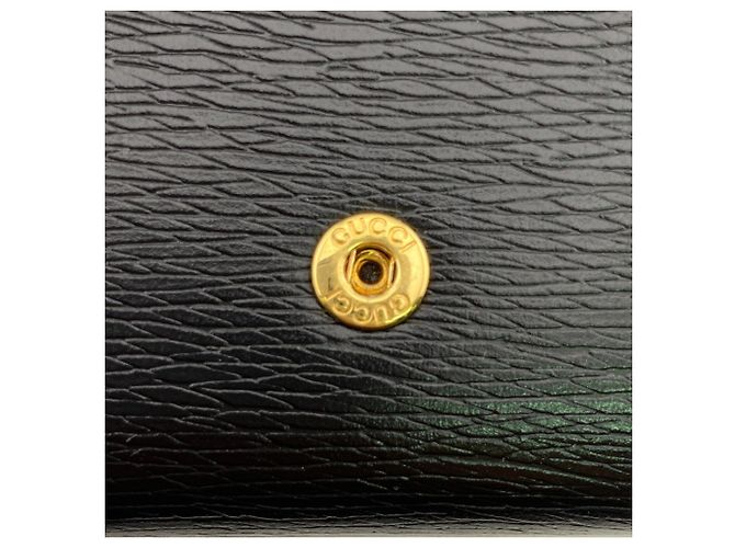 Portafoglio tri-fold Gucci in pelle nera - vista 8