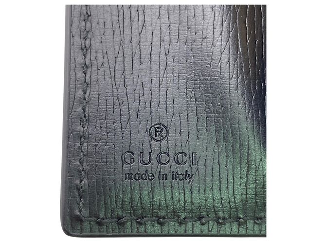 Portafoglio tri-fold Gucci in pelle nera - vista 9
