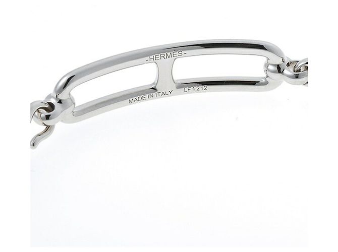 Hermès Pulseira de berloques Hermes em couro Swift Etoupe Gray - vista 3