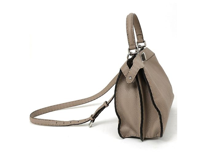 Fendi Peekaboo I See You Medium Handtasche aus grauem Leder - Ansicht 2