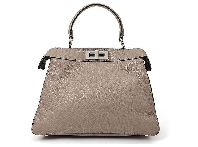 Fendi Peekaboo I See You Medium Handtasche aus grauem Leder - Ansicht 3