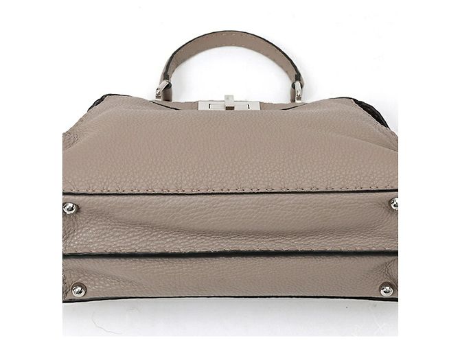 Fendi Peekaboo I See You Medium Handtasche aus grauem Leder - Ansicht 4