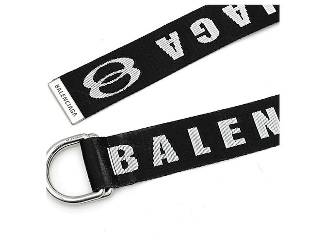 Cinturón Balenciaga D-Ring en negro y blanco - vista 4