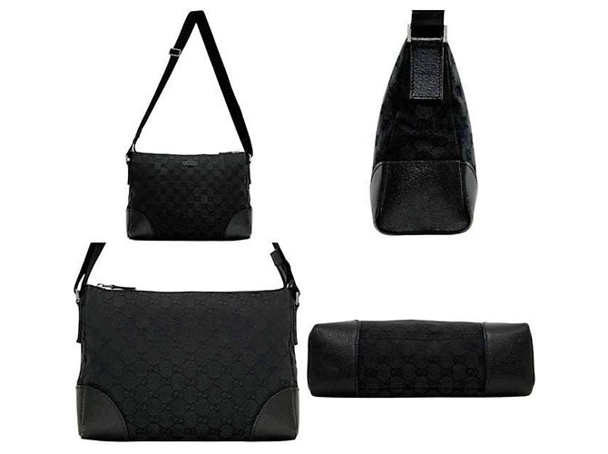 Bolsa de Ombro Gucci GG Canvas Black - vista 2
