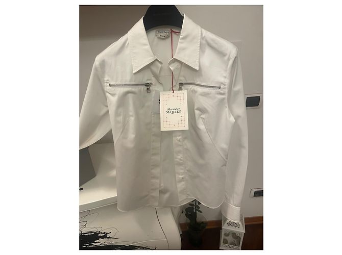 Camisa branca em algodão Alexander McQueen - vista 6