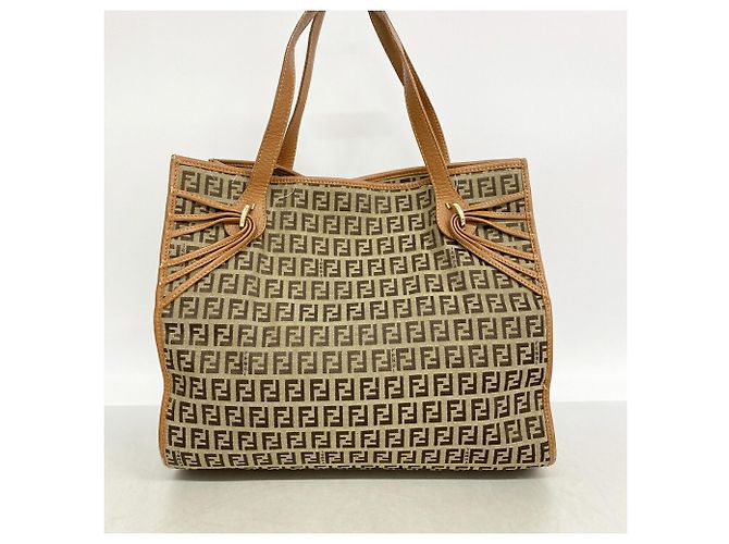 Zucchino Saco Tote Fendi em lona e nylon castanho - vista 11