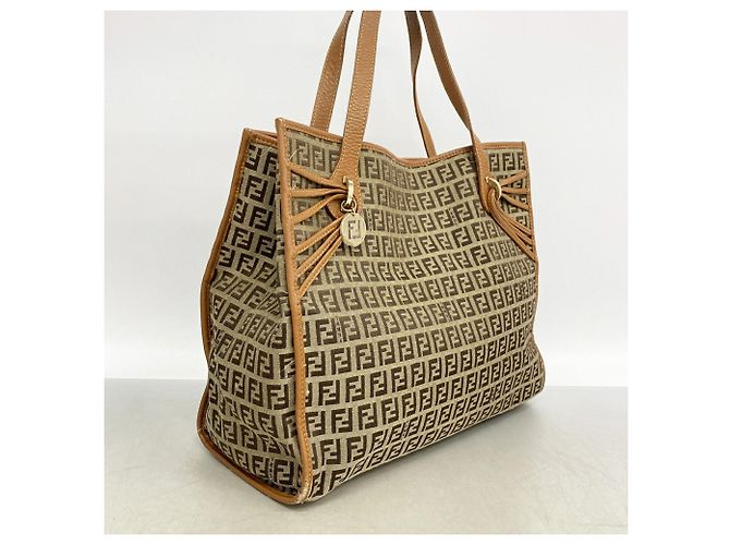Zucchino Saco Tote Fendi em lona e nylon castanho - vista 2