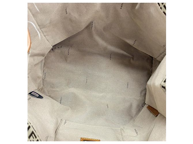 Zucchino Saco Tote Fendi em lona e nylon castanho - vista 4