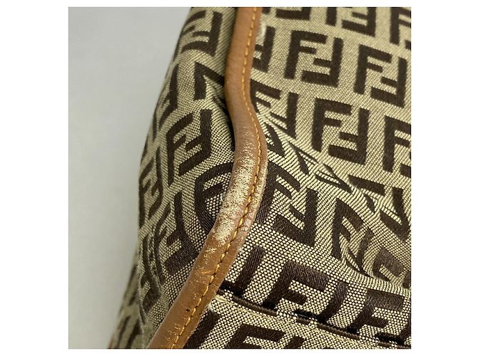 Zucchino Saco Tote Fendi em lona e nylon castanho - vista 6