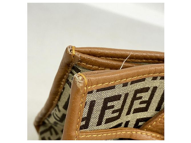 Zucchino Saco Tote Fendi em lona e nylon castanho - vista 7