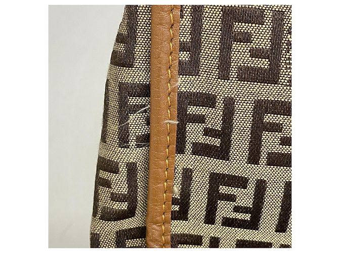 Zucchino Saco Tote Fendi em lona e nylon castanho - vista 8