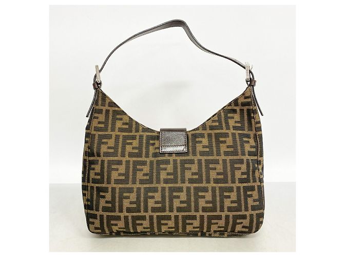 Bolsa de Ombro Fendi Zucca em Nylon e Canvas - vista 11