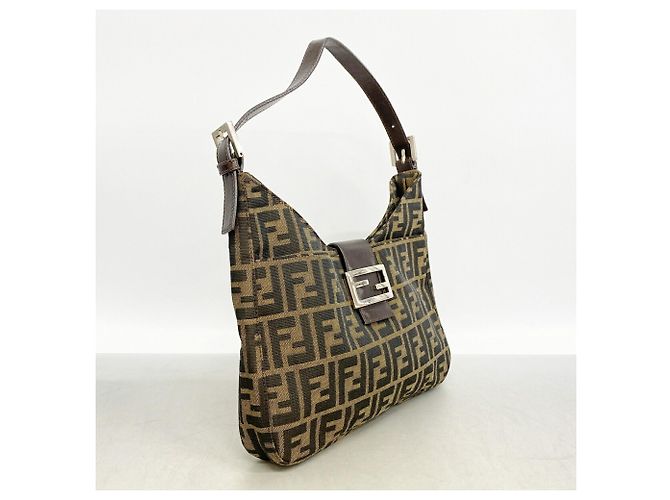 Bolsa de Ombro Fendi Zucca em Nylon e Canvas - vista 2
