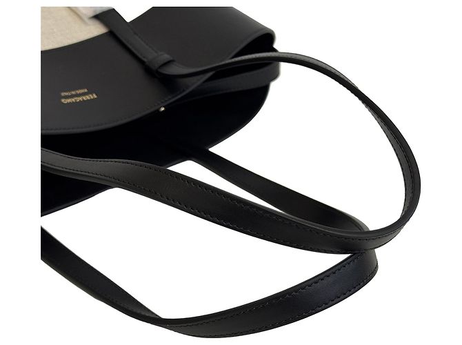 Borsa Tote Salvatore Ferragamo in tela e pelle nera - vista 5