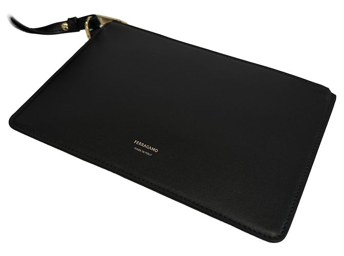 Borsa Tote Salvatore Ferragamo in tela e pelle nera - vista 7