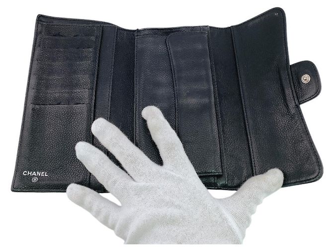 Portafoglio lungo tri-fold in pelle Matelassé Chanel - vista 7