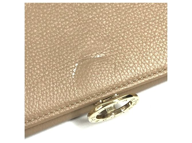 Bulgari Portafoglio lungo Bvlgari in pelle beige - vista 11