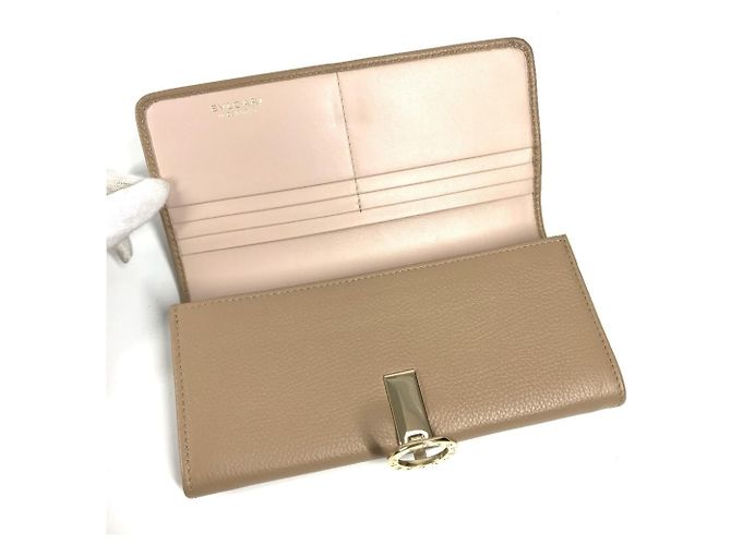 Bulgari Portafoglio lungo Bvlgari in pelle beige - vista 12