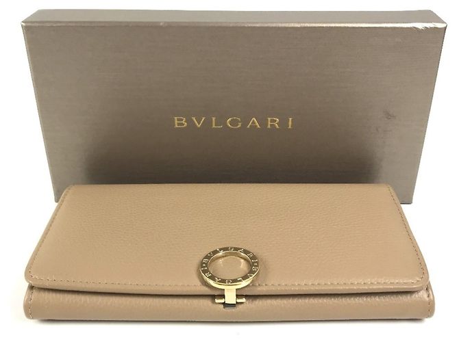 Bulgari Portafoglio lungo Bvlgari in pelle beige - vista 15